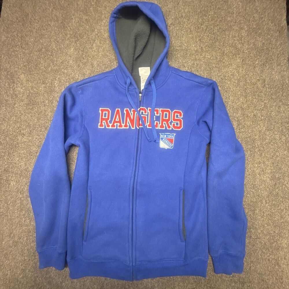 New York Rangers Mens Small Fleece NHL Official Licensed Blue Hooded Sweatshirt